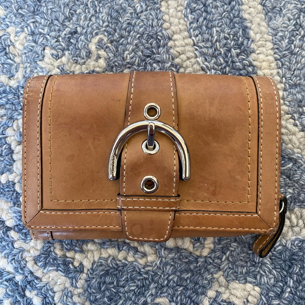 Vintage Coach Soho Tan Leather Wallet